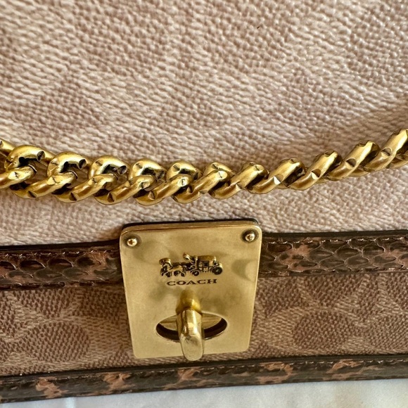 Coach Beige and Gold Crossbody Bag - Picture 8 of 12